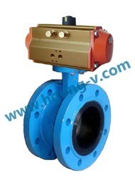 API china Pneumatic cast steel flange butterlfy valve